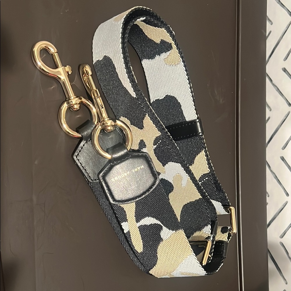 Marc Jacob’s Camouflage Bag Strap with Gold Hardware